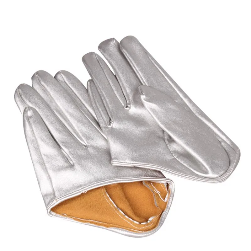 

1 Pair Women Tight Half Palm Gloves Imitation Leather Five Finger Gloves MAEA99