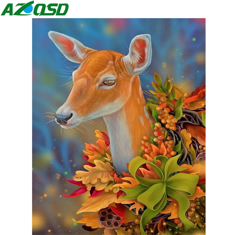 

AZQSD картина по номерам олень животное Раскраска по номерам животное домашний декор уникальный подарок для детей настенное Искусство 40x50 см ...