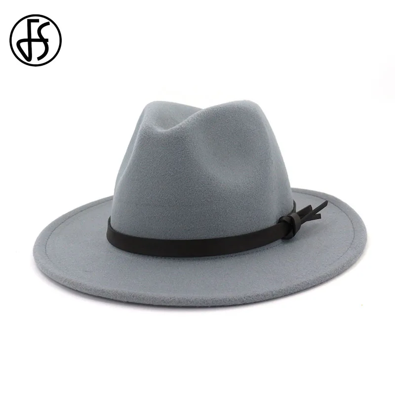 Женская фетровая шляпа FS однотонная с широкими полями на осень/зиму 2019|Мужские