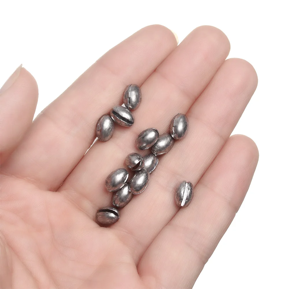 20PCS/Bag 1B to 7B Olive Shaped Fishing Lead Fall Opening Mouth Sinker Hook Connector Round Shot Line Sinkers Lure Acces | Спорт и