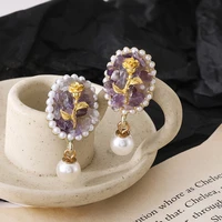 2021 new fashion retro flower series earrings jewelry creative lovely woman foe earrings korea jewelry wholesale party gifts