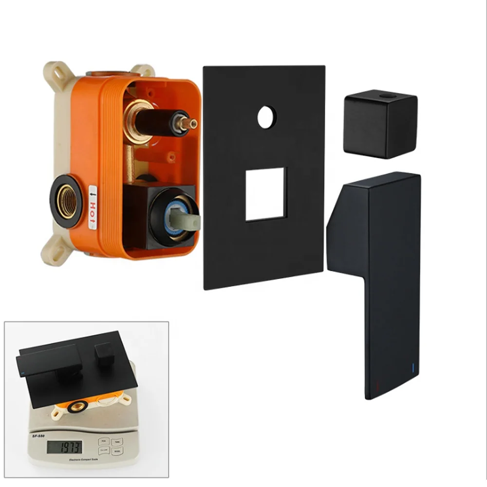 

Shower Faucet In-wall Matte Black Bathroom 3-Function Hot Cold Water Mixer Tap System Kit with Brass Handheld for Shower Room