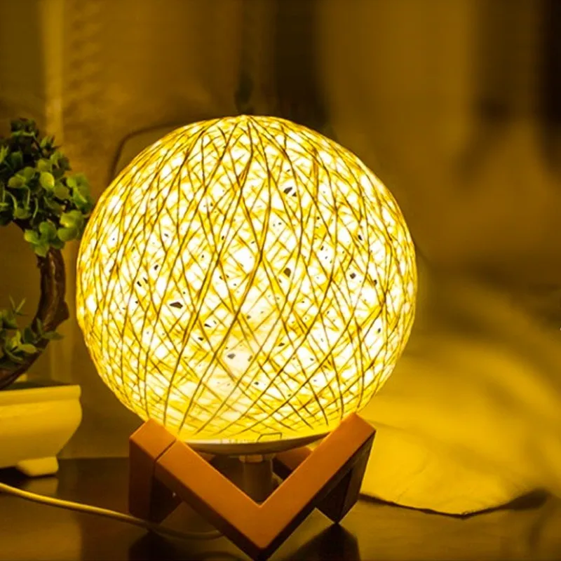 

2022 Sepak Takraw LED Moon Night Light Creative Starry Gift USB Charging Table Lamp Bedroom For Home Decoration bedside lamp