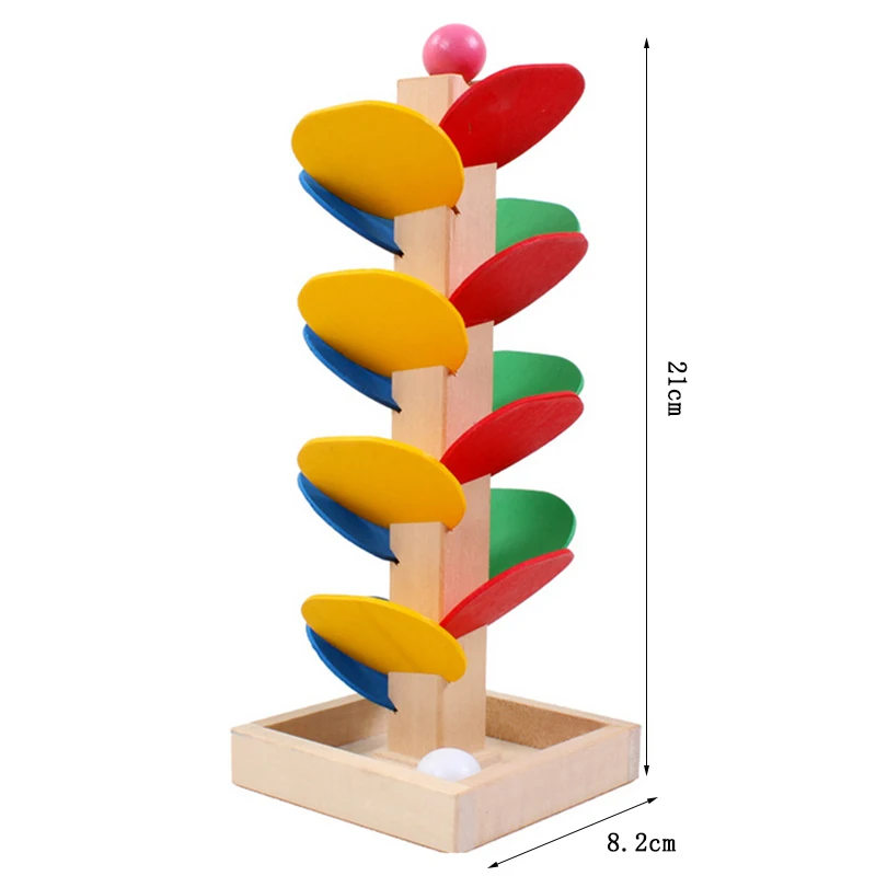 Дети Монтессори Деревянные блоки игрушки деревянный шар бегаю игры для детей