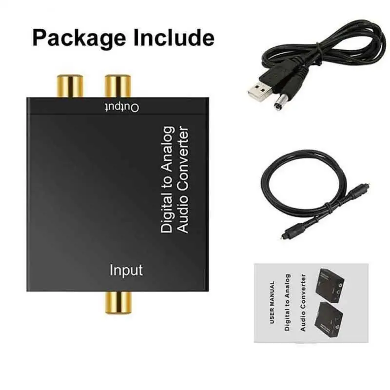 Digital To Analog Audio Converter Optical Fiber Toslink Coaxial Signal RCA R/L3.5mm Jack Adapter Decoder L/R Stereo | Электроника