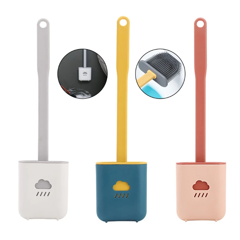 

Toilet Brush Silicone Toilet Brush Premium Toilet Brush Hygienic Container Toilet Brush and Toilet Brush Holder 35ED