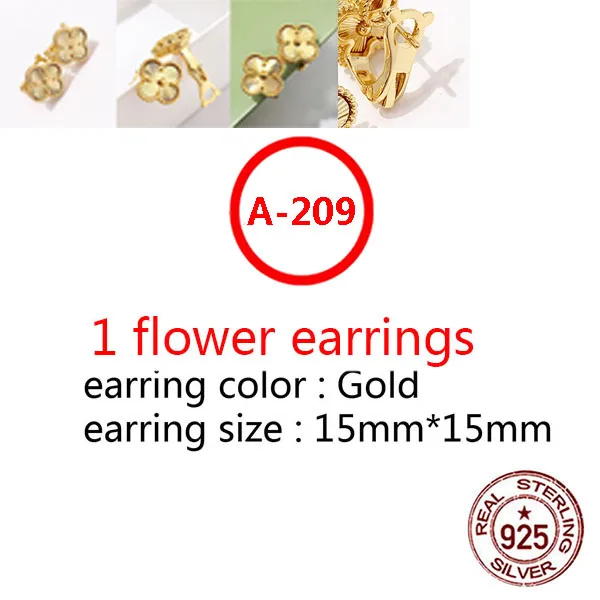 

A209 S925 sterling silver earrings simple personality fashion style hypoallergenic four-leaf clover shape give girlfriend gift
