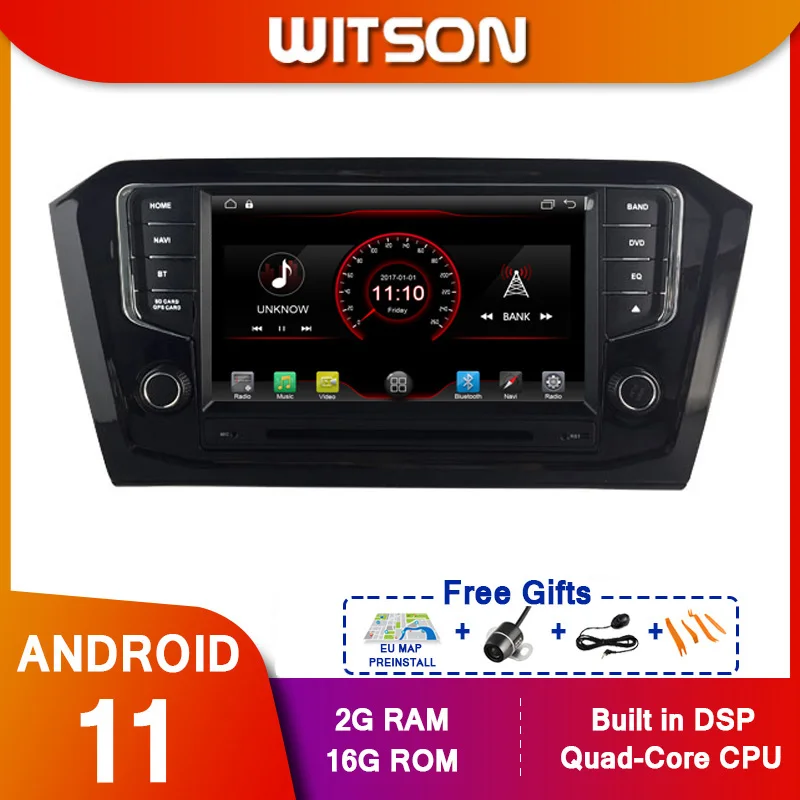 

Автомобильная Мультимедийная система WITSON, мультимедийный плеер на Android 11, с GPS, для Volkswagen Passat b8, типоразмер 2 din
