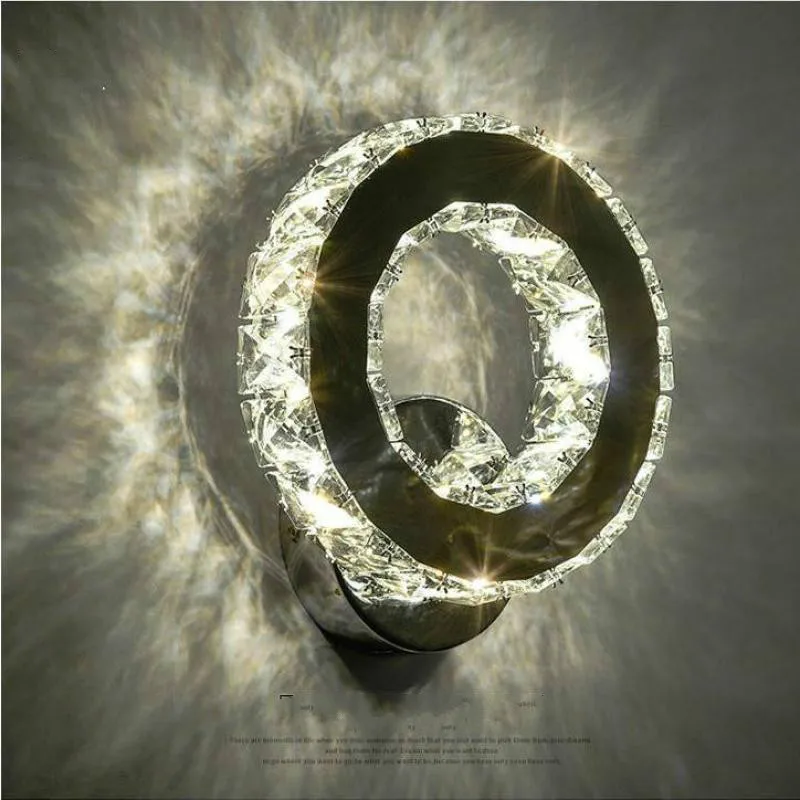 Современная хрустальная настенная лампа с хромированной зеркальной отделкой