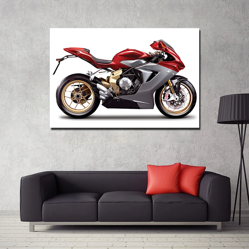 Agusta F3 Serie ORO Super Motorbike Posters Wall Art Canvas Prints Decorative Paintings for Home Decor | Дом и сад