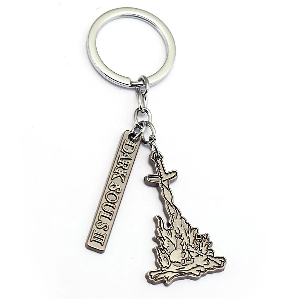 

Game Dark Souls III 3 Logo Bonfire Shape Keychain Metal Jewelry Keyrings