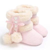 2019 winter snow baby boots 7 colors warm fluff balls indoor cottton soft rubber sole infant newborn toddler baby shoes