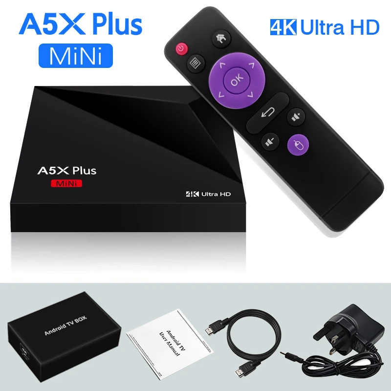 

Boxput A5X Plus Android 9.0 Smart TV Box RK3328 Quad-core HDR10 USB3.0 2GB 16GB 4K Media Player Smart mini TV Box Wifi Tvbox