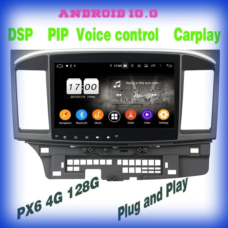 

Автомобильное радио px6, 10,1 дюйма, голосовое управление для mitsubishi Lancer ex 10 Galant, Android 10,0, GPS, bluetooth-плеер, Wi-Fi, 4 + 128 ГБ, стерео