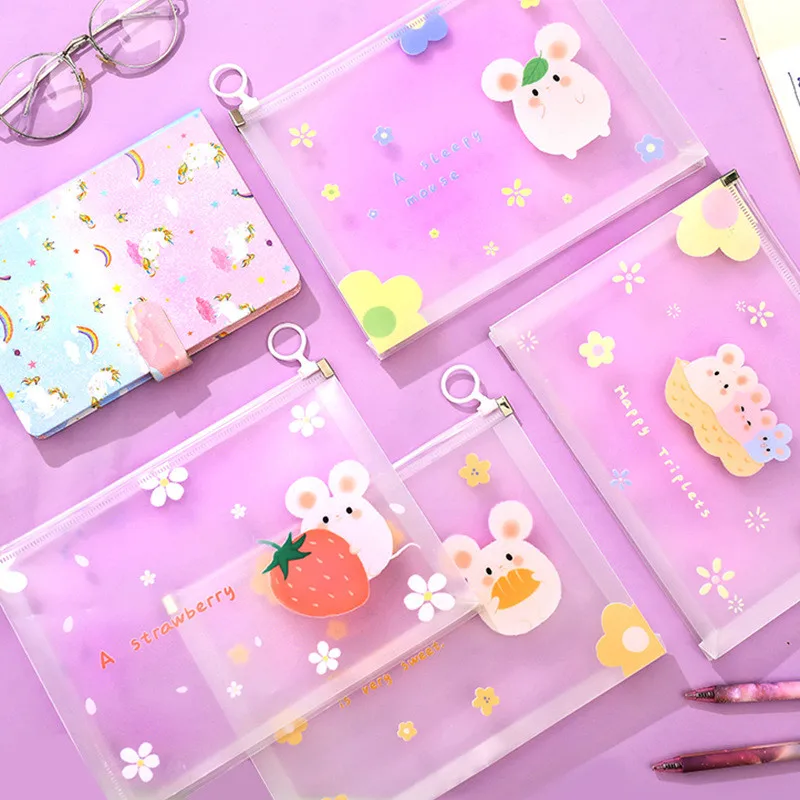 Простой Прозрачный чехол для карандаша милая косметичка школьные и офисные