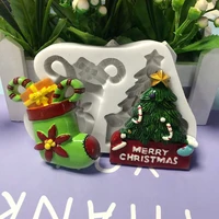 christmas tree silicone mold 3d socks two in one chocolate fudge cake decoration making kitchen baking supplies diy resin art