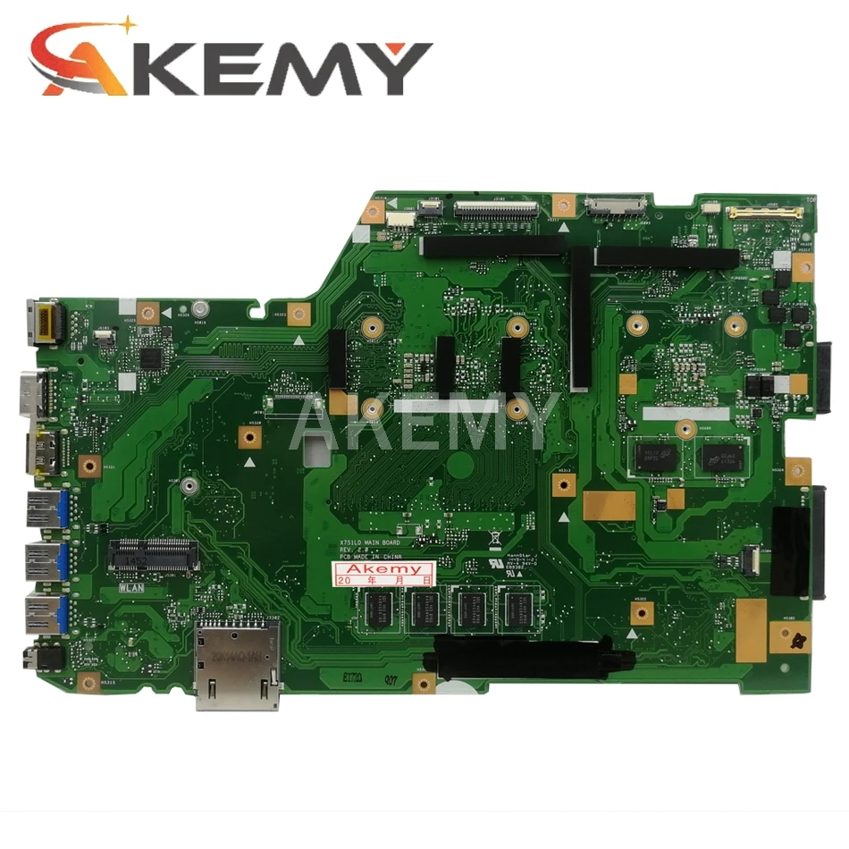 X751LD для ASUS X751LN X751LJ K751L материнская плата ноутбука I7-4500U процессор 4 Гб RAM с