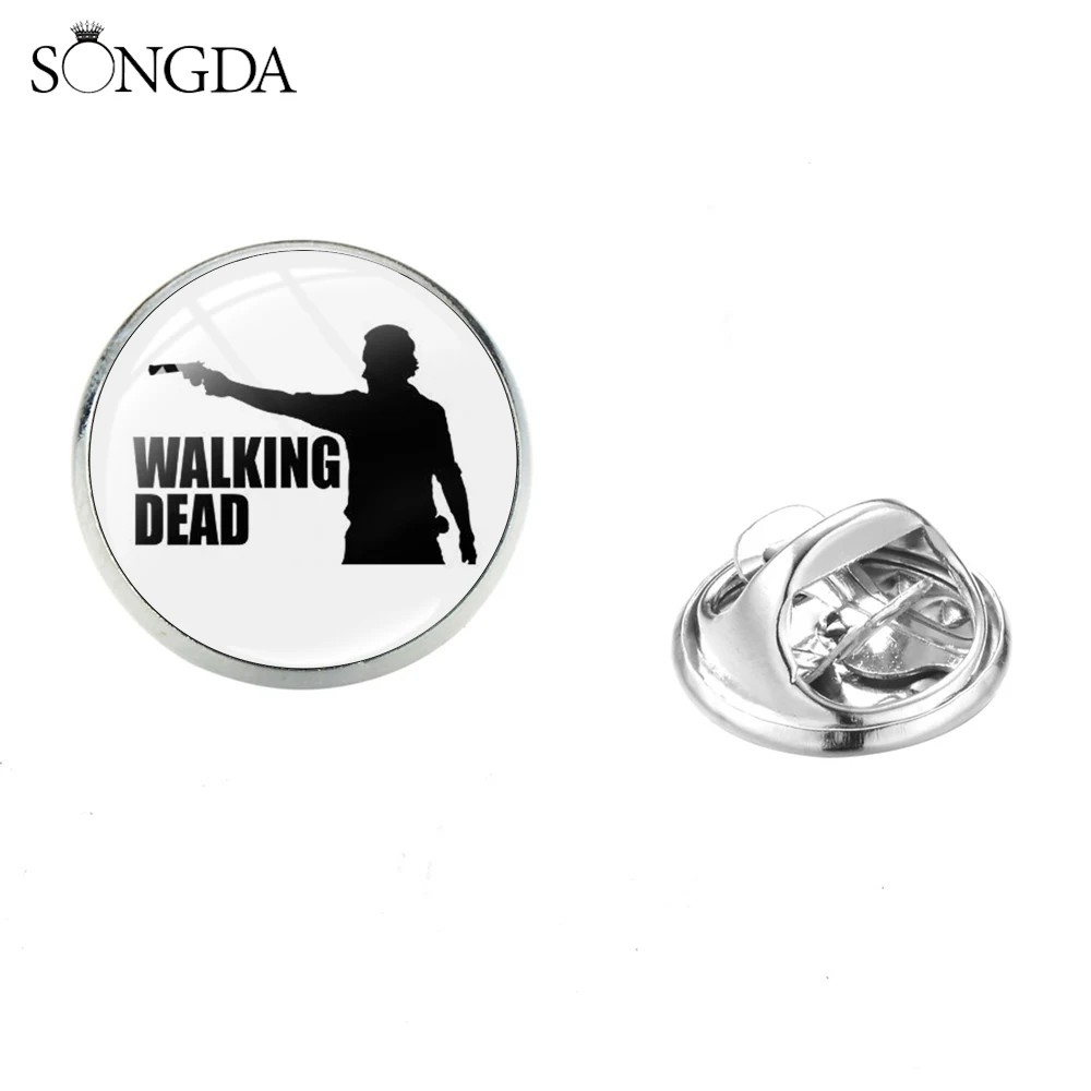 Брошь Ходячие мертвецы и булавки на лацкан Рик Гримс с пистолетом Новинка плакат
