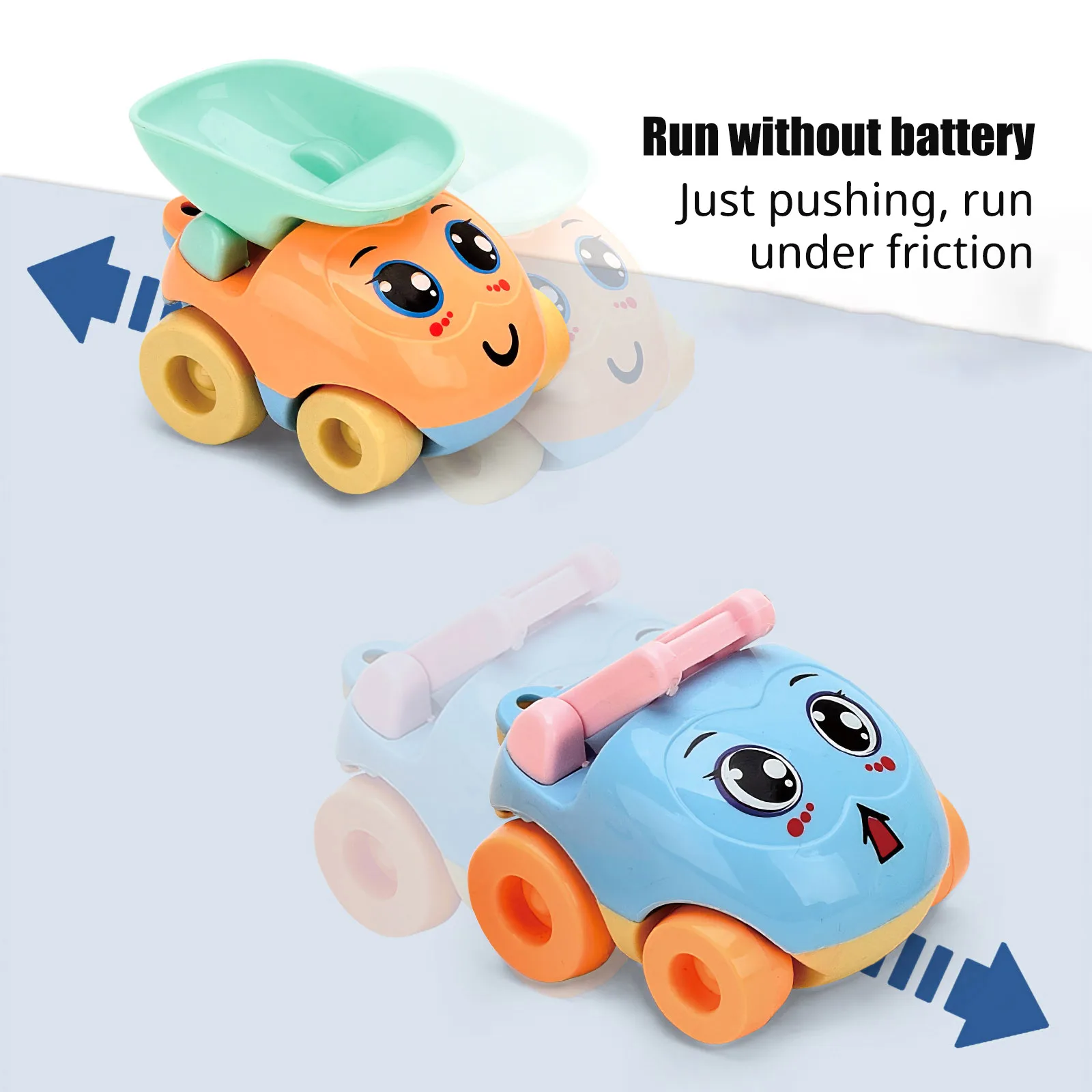 4Pcs Children Cartoon Kids Car Model Toy Pull Back Toys Mobile Vehicle Fire Truck Taxi Mini Plastic Cars Boy Gift | Игрушки и хобби