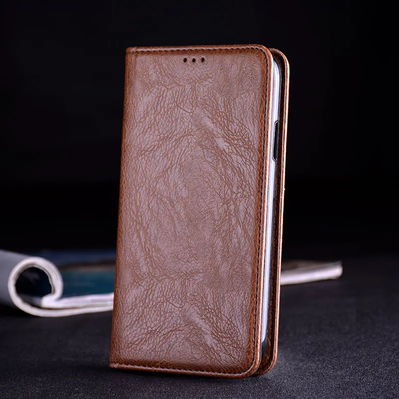 Для huawei Y7 чехол Роскошный кожаный флип-чехол с подставкой слот для карт чехол для телефона s для huawei Y7 funda без магнита - Цвет: brown