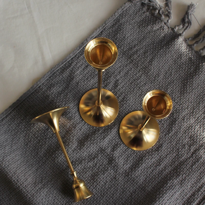 Элегантный Медный подсвечник в стиле ретро украшения для обеденного стола