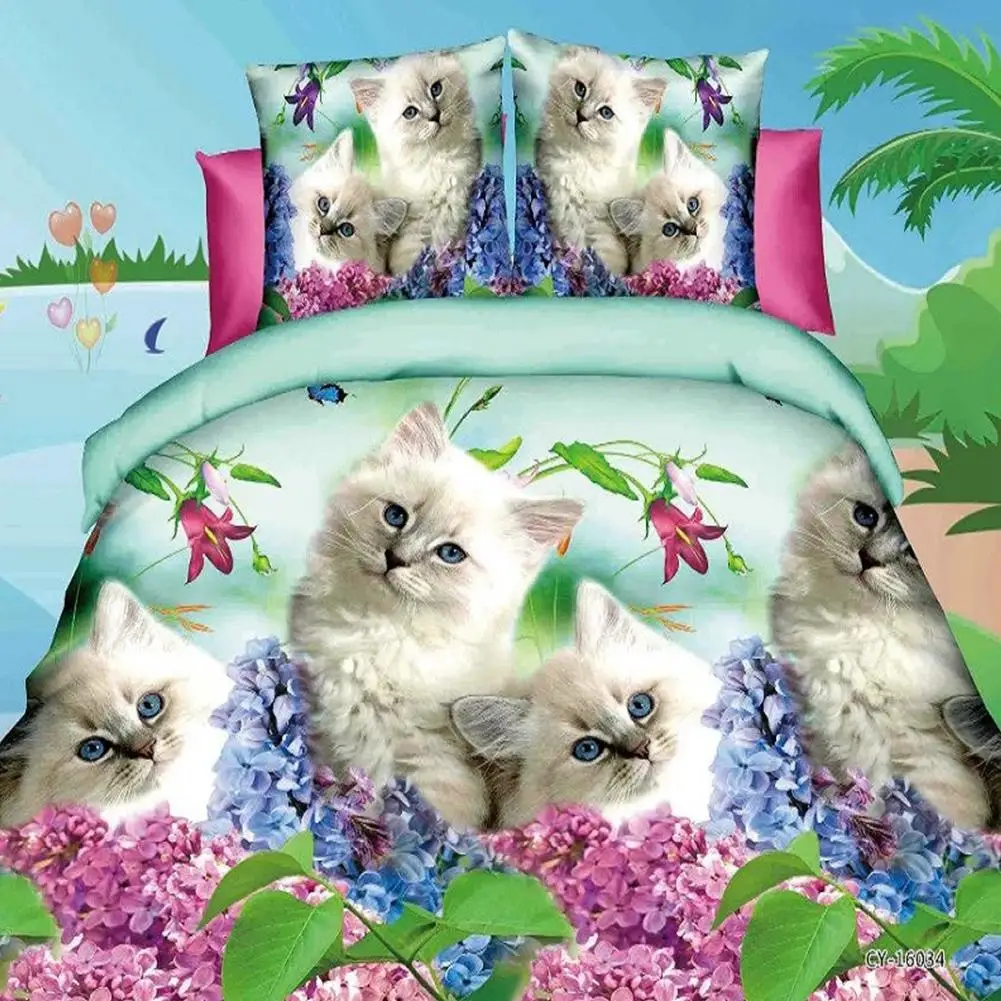 

47 3D комплект постельного белья в европейском и американском стиле, новый дизайн, Комплект постельного белья для дома, мягкий с принтом живот...