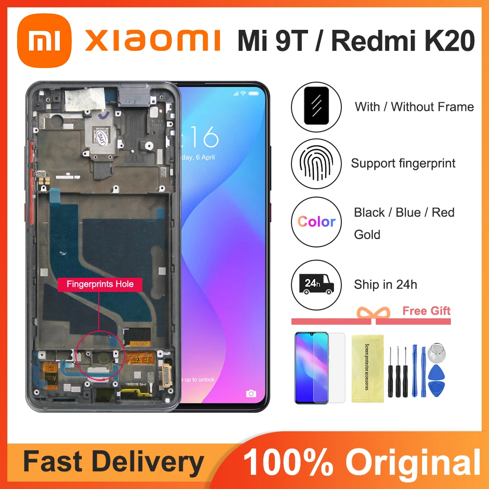 

ЖК-дисплей 6,39 "для Xiaomi Redmi K20 PRO, сменный сенсорный экран с дигитайзером в сборе для Xiaomi Mi 9T PRO, ЖК-экран