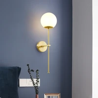modern simple living room wall lamp brass glass wall lamp bedroom bedside lamp creative personality magic bean wall lamp
