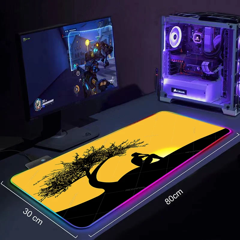 

Desk Mat RGB Large Mouse Pad Tomorrow will be better Gamer Big Mouse Mat Computer Mousepad LED Backlight Gaming Mause Pad