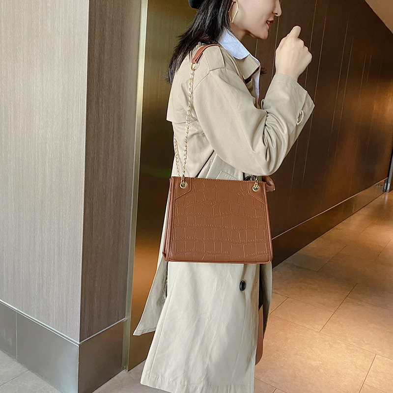 Женская сумка в стиле ретро с крокодиловым узором модная роскошная через плечо