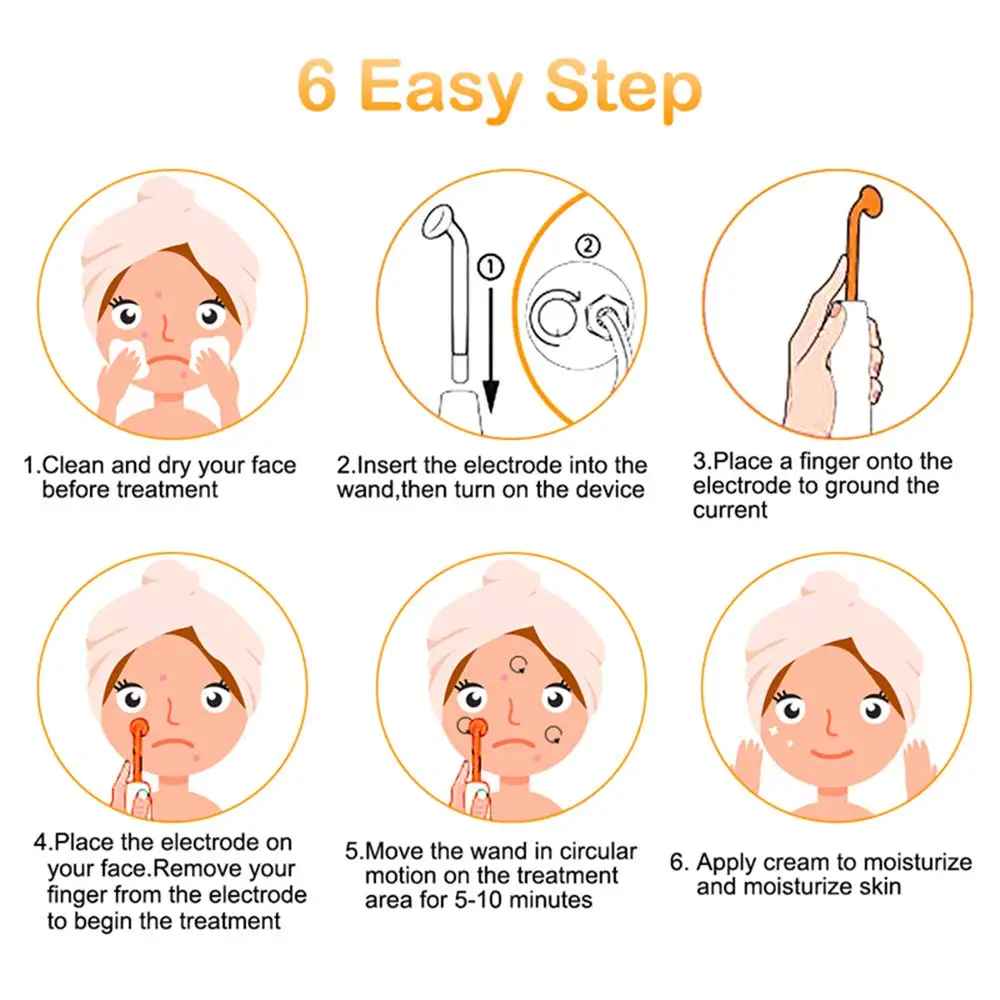 

Portable Electrode High Frequency Spot Acne Remover Facial Skin Care Massager For Face Beauty Device Spa Salon Home Use Devices