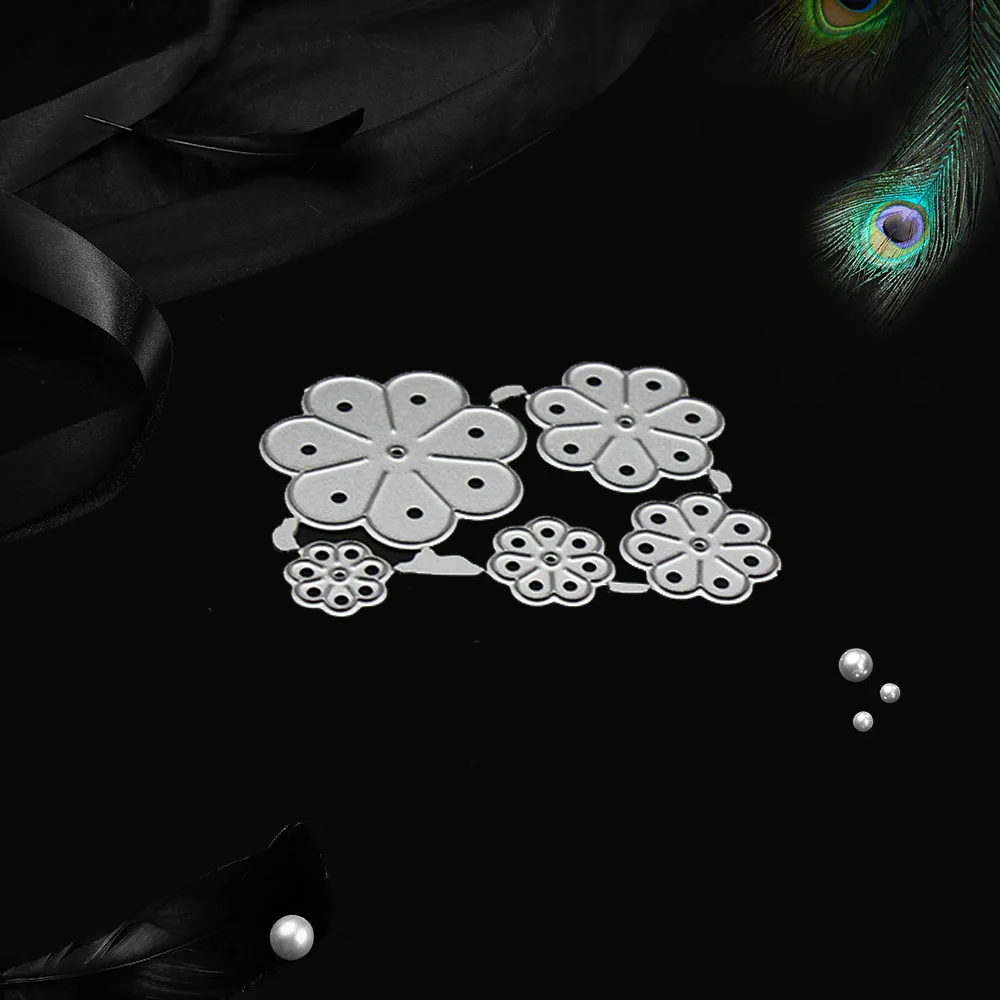 5 шт. трафареты для резки металла в виде цветка скрапбукинга DIY декоративные