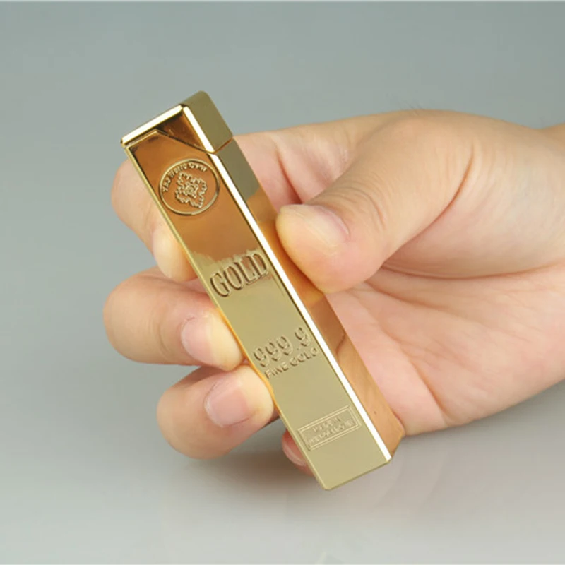 Metal Gold Bar Torch Lighter Free Fire Butane Gas Smoke Pipe Lighter Inflated Cigarette Gasoline Oil Lighter Gadget For Man images - 6