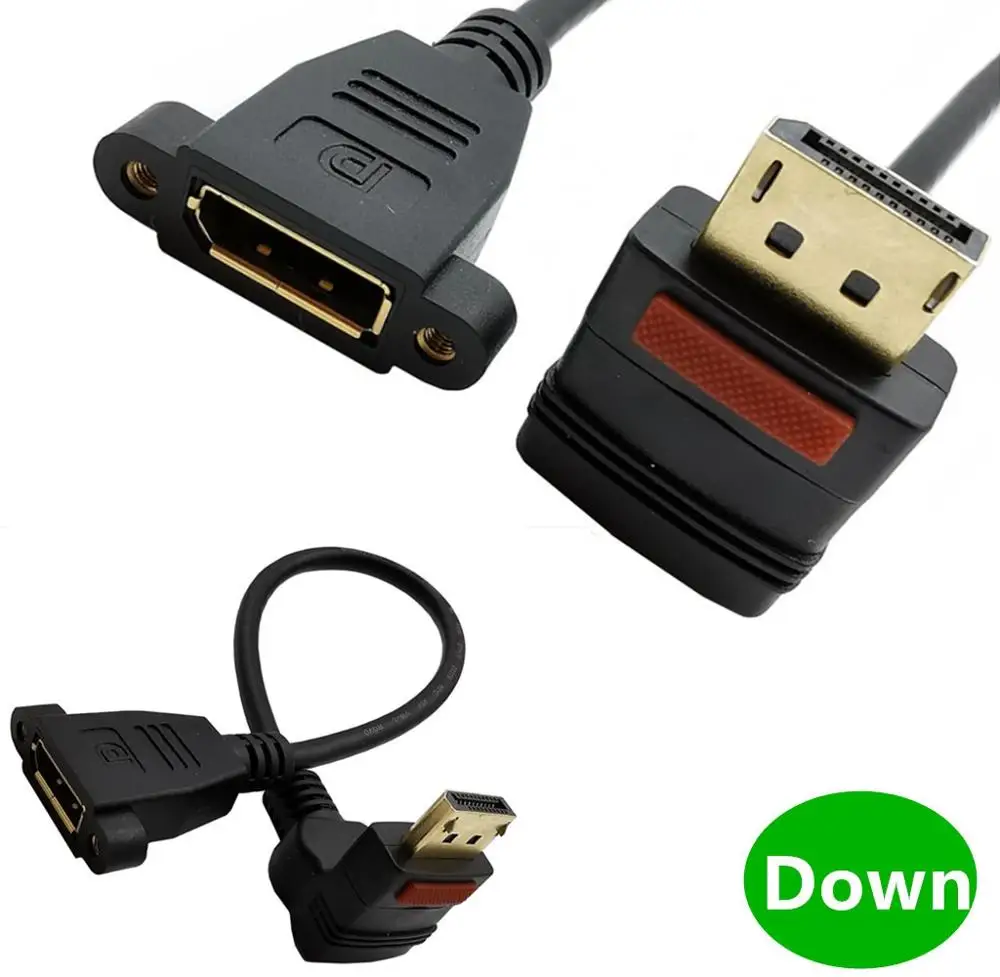 30cm DisplayPort Angle Cable Up & Down Left Right DP display port male to female HD 3D For HDTV PC Graphics Cards Projector |