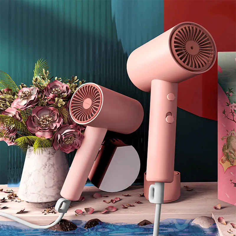 

2021 NEW TROUVER hair dryer pink 1800W portable battery ionic hair dryer with diffuser electric Blow drier
