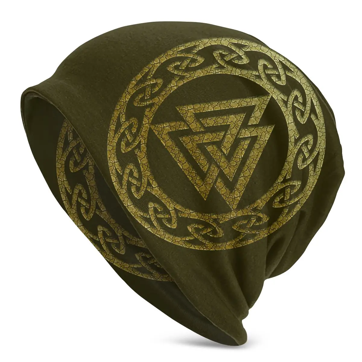 

Adult Men's Knit Hat Valknut Odin Symbol Norse Vikings Zipper Pouch Bonnet Hats sun casquette Funny Unisex Skullies Beanies Caps