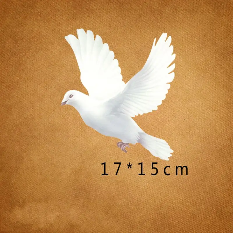 

17x15cm Peace Dove Iron on Patches For DIY Heat Transfer Clothes T-shirt Thermal transfer stickers Decoration Printing