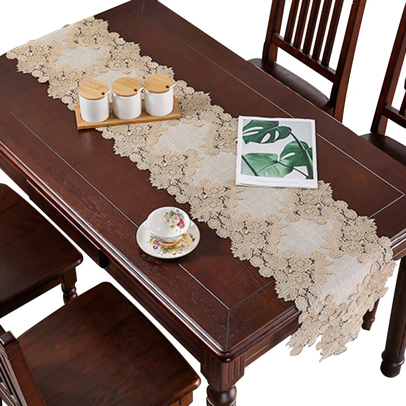 Простой Европейский настольный бегун кружевная скатерть флаг кофейный столик