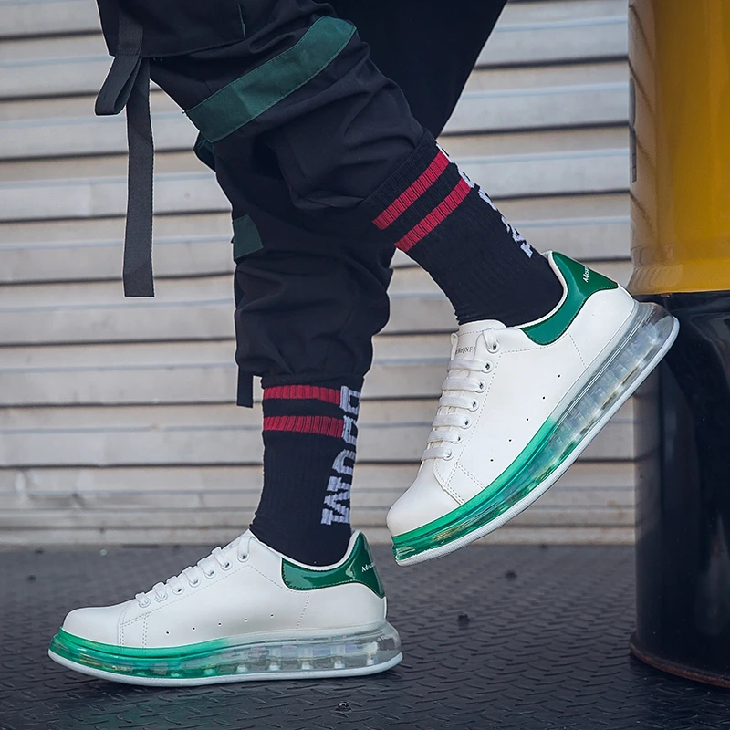 

2020 New sports breathable running shoes men's air cushion shoes fashion unisex casual fitness shoes trend training shoes white