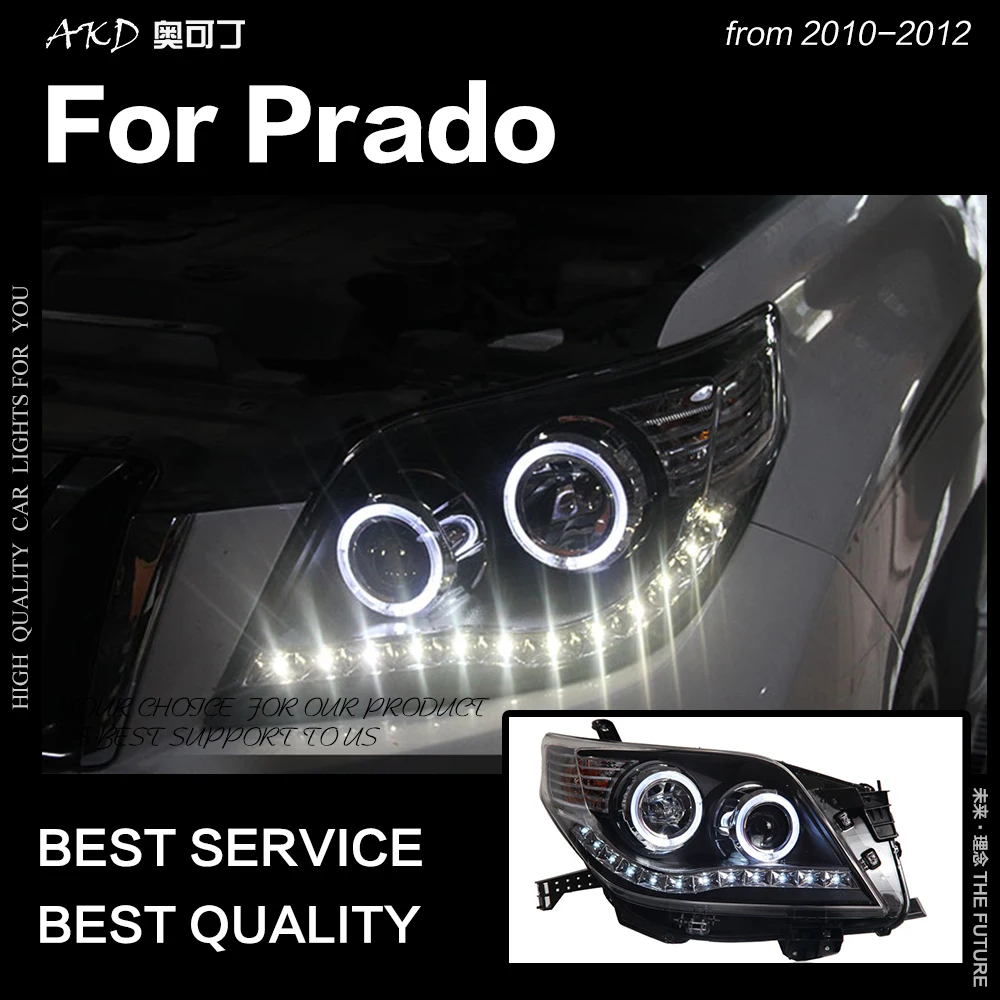 AKD автостайлинг для Toyota Prado фары 2010-2012 LC150 светодиодный ные DRL Hid ангельские глазки