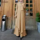 Повседневное свободное платье с длинным рукавом, марокканский хиджаб, длинное платье ZANZEA, женские мусульманские платья, мусульманская одежда, кафтан, однотонный Халат