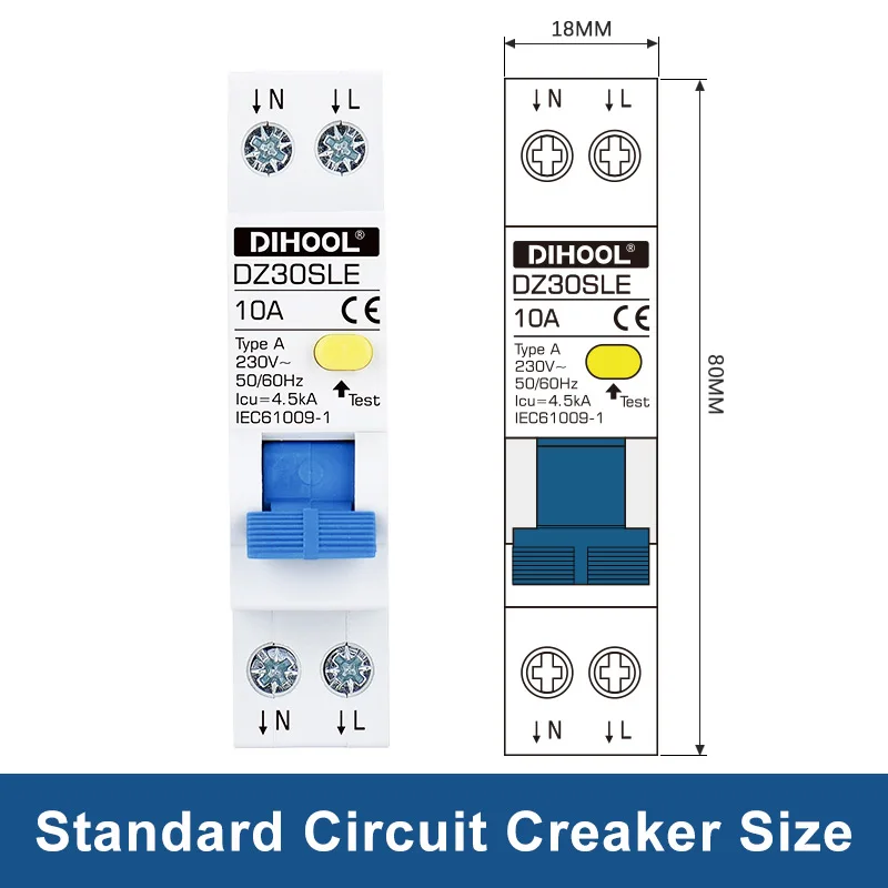 Новинка 18 мм AC230V RCD MCB RCBO RCCB тип A 1P + N ка автоматический выключатель остаточного