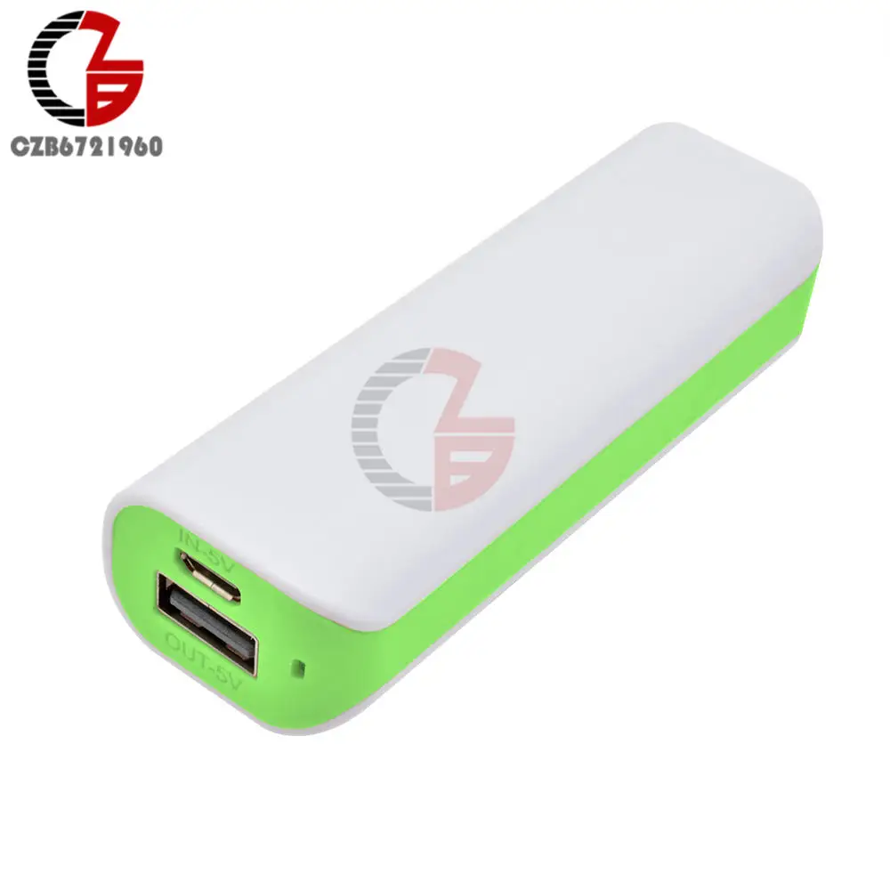 Green 5V 1A USB 18650 Мощность банк Батарея Зарядное устройство чехол литий Батарея Питание DIY коробка хранения оболочки для iPhone samsung Xiaomi - Цвет: Green