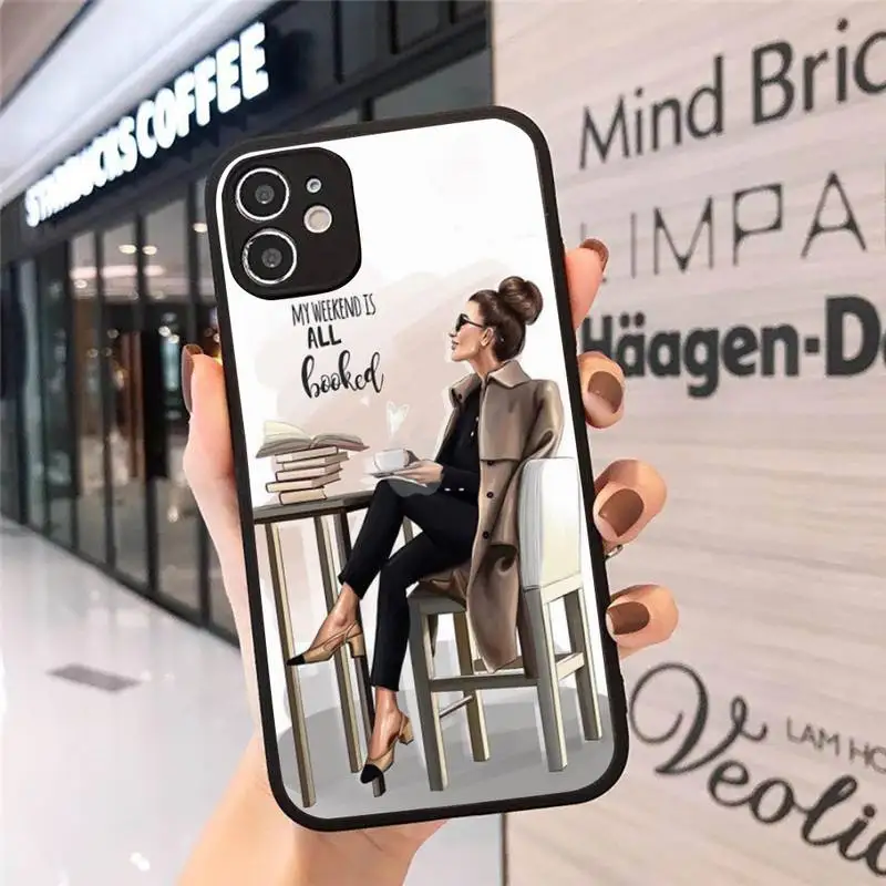 

Girl Boss Pink Women power Phone Case matte transparent For iphone 7 8 11 12 plus mini x xs xr pro max cover