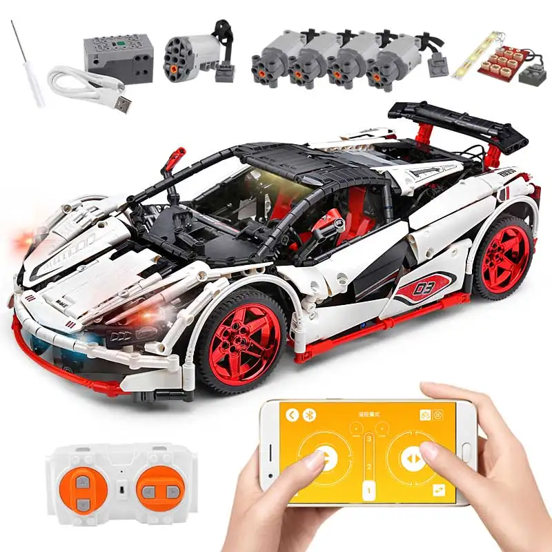 20086 Technic Car Series Supercar Bugattis модель строительные блоки Наборы кубиков детские игрушки, совместимые с новыми 42083 сборочные подарки - Цвет: Icarus with motor