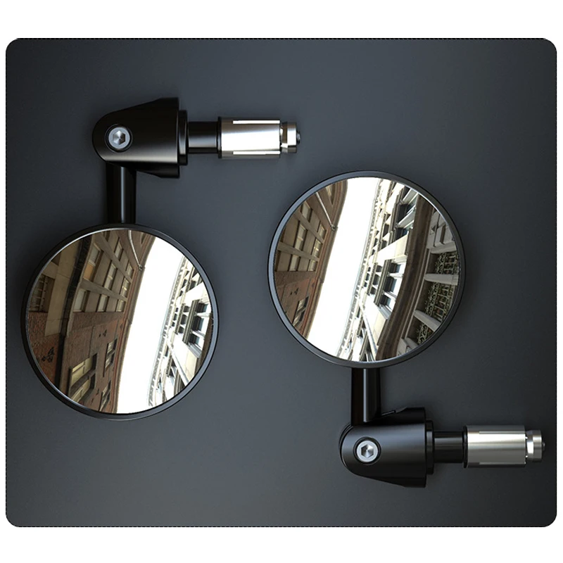 1 Pair Motorcycle Rearview Handle Bar End Mirrors Moto Accessories 16-18mm Universal Motorbike Handlebar Round Convex Mirror | Автомобили