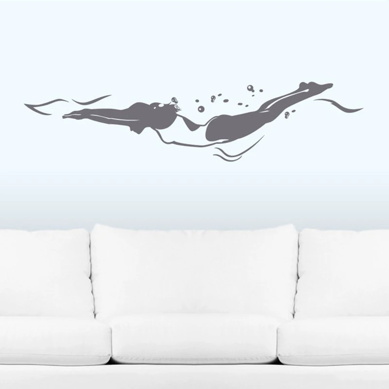 Freestyle Swimmer Wall Decal Gift For Swimming Club Art Vinyl Sticker Pool Decor Sports Room Decoration Z389 | Дом и сад