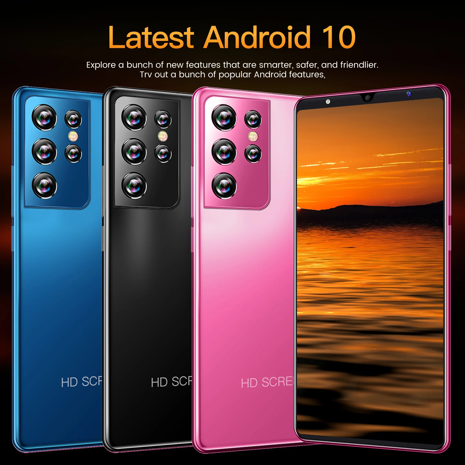 

S21 Ultra Smartphone Android10 Global 5G LTE Dual SIM Push-button Phone MT6889 5000mAh 16MP+32MP Face unlock Cell Phone