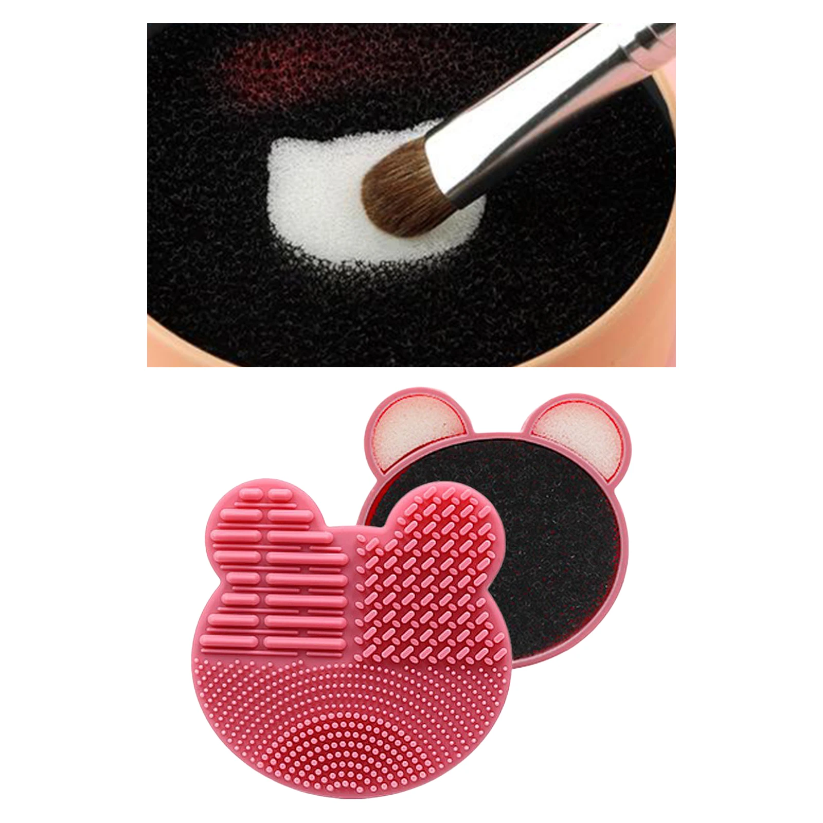 

Makeup Brush Cleaner, Eyeshadow Brush, Make up Brush Cleaning Mat Cheap Eye Shadow Sponge Brushes Brusher Cleaner Beauty Gifts