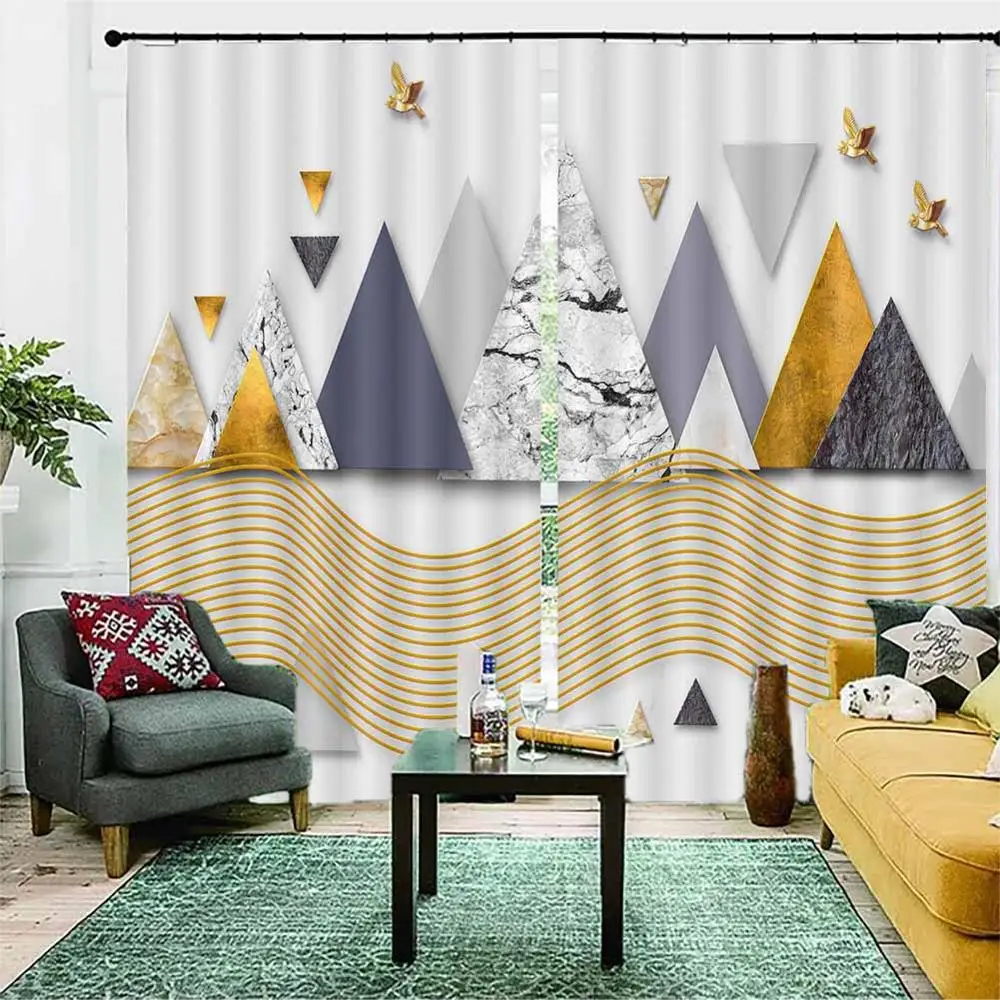 Абстрактные Геометрические Роскошные европейские занавески на заказ для